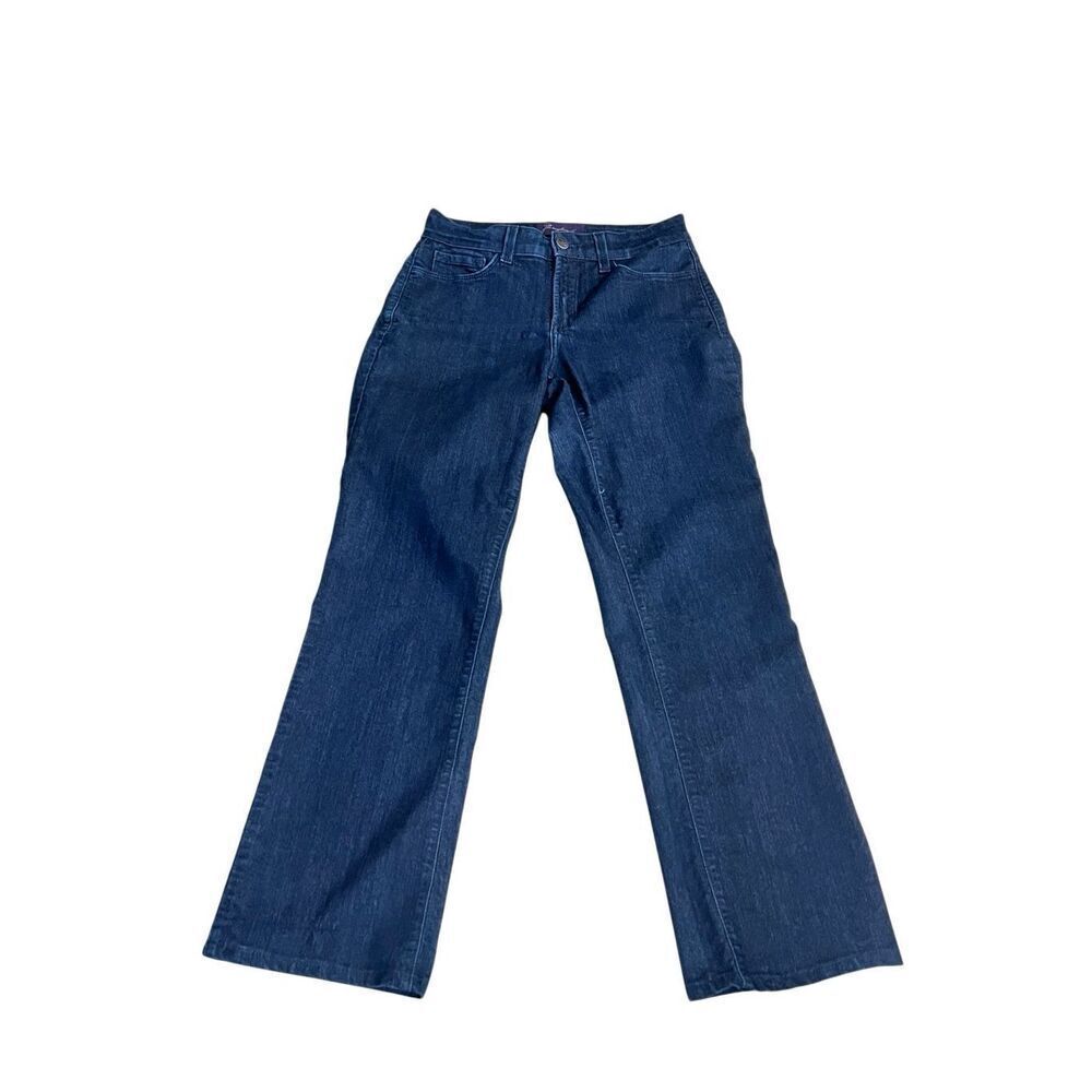 Not Your Daughters Jeans Women's Zip Fly Straight Led Denim Jeans Dark Wash Sz 2